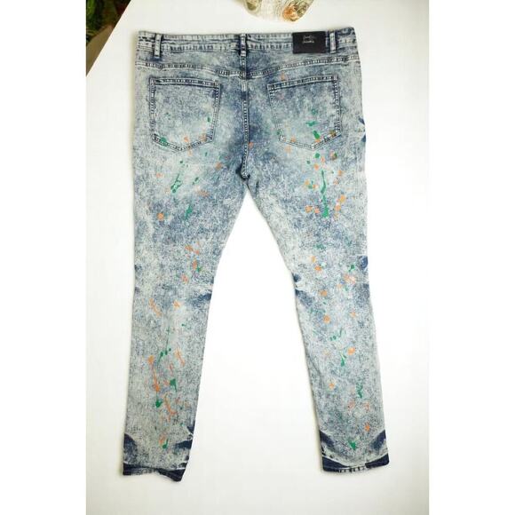 Damatti Paint Splatter Acid Wash Jeans – Size W40 - Picture 5 of 5